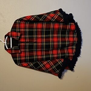 H.I.S for Her Vintage Wool Plaid Cape/ Poncho